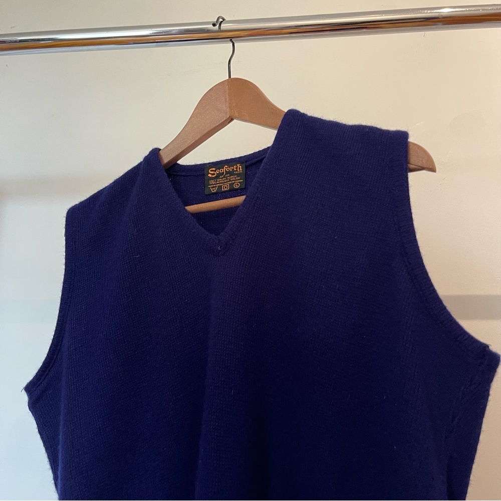 Vintage Deep Blue Sleeveless Sweater